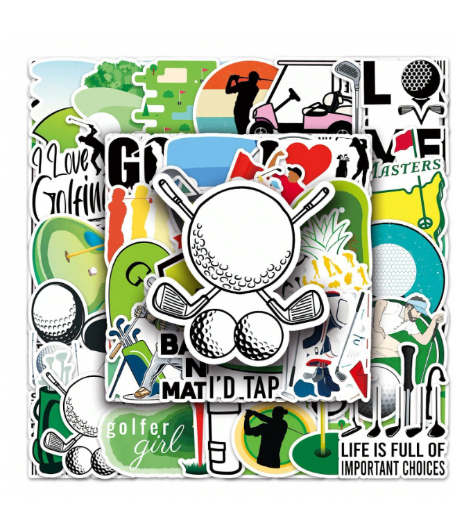 🏌️♂️ Pack de 10 Pegatinas Impermeables de Golf – Estilo Graffiti