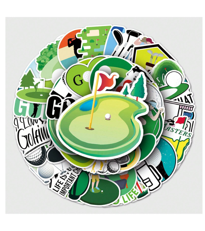 🏌️♂️ Pack de 10 Pegatinas Impermeables de Golf – Estilo Graffiti