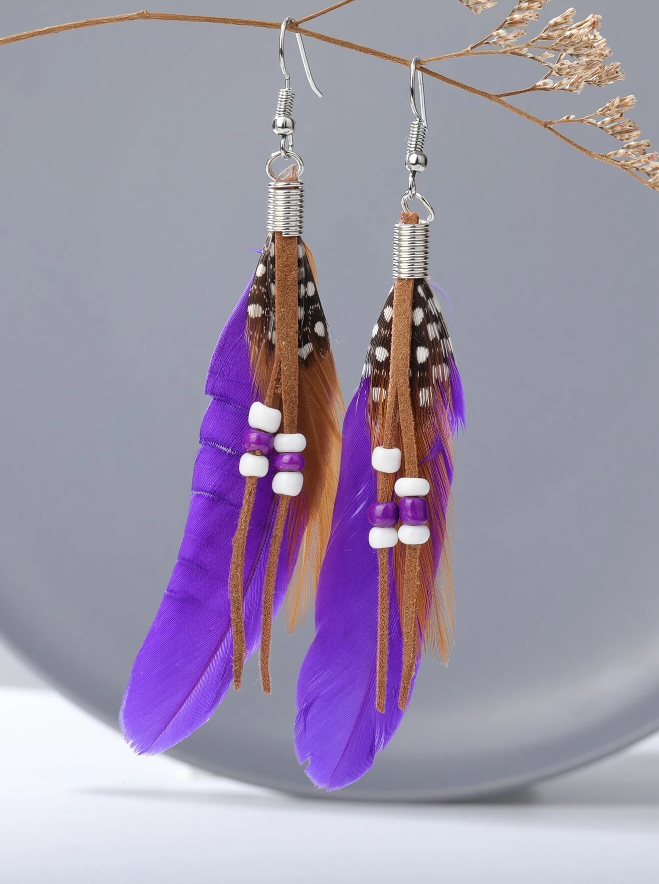 ✨ Pendientes Boho de Plumas – ¡Estilo Natural y Vibrante! ✨
