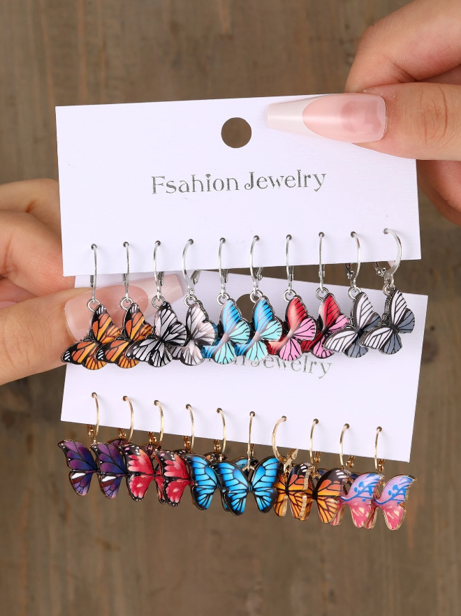🦋 Pendientes Mariposa Multicolor – ¡Elige tu color favorito!