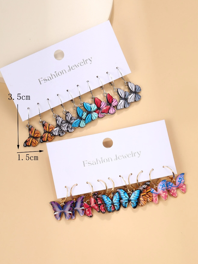 🦋 Pendientes Mariposa Multicolor – ¡Elige tu color favorito!