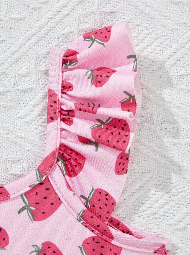 Bañador de Una Pieza con Estampado de Fresas