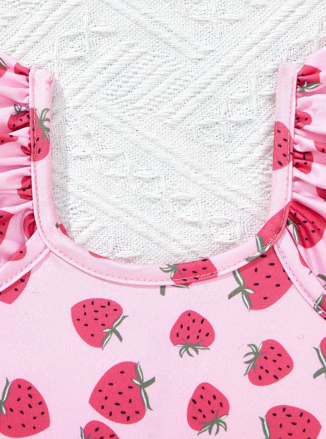 Bañador de Una Pieza con Estampado de Fresas