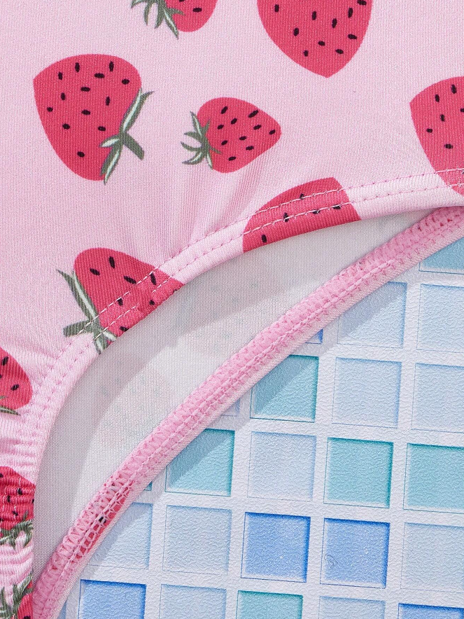 Bañador de Una Pieza con Estampado de Fresas