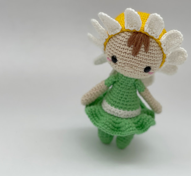 🌼 Hada Margarita – Amigurumi Floral Hecho a Mano