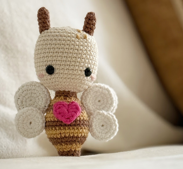 🐝💗 Abejita con Corazón – Amigurumi Pequeño Hecho a Mano