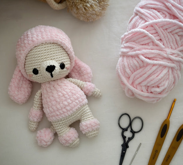 🐩 Caniche Rosado – Amigurumi de Estilo Suave y Esponjoso