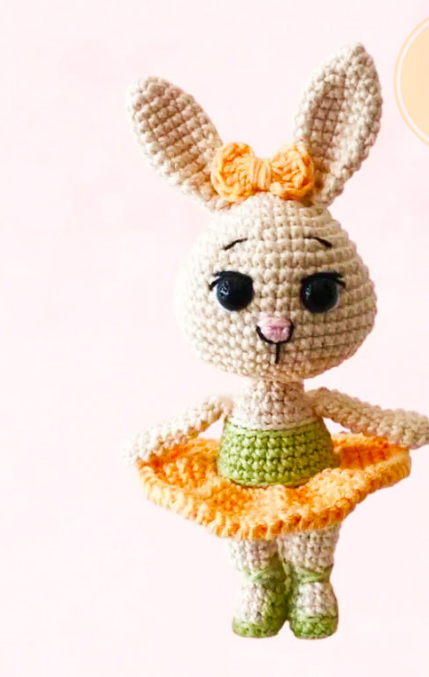 🐇 Conejita Bailarina – Amigurumi Hecho a Mano