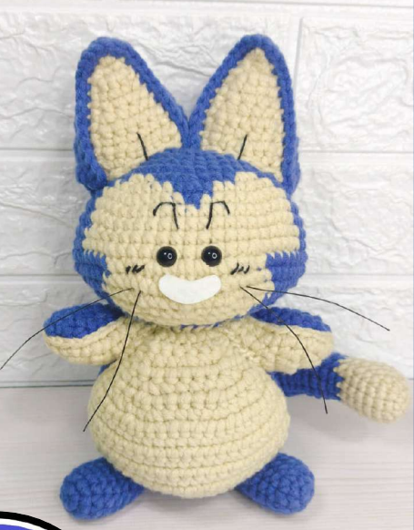 🐱💙 Gato Azul – Amigurumi Hecho a Mano