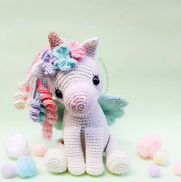 🦄 Unicornio Pastel con Alas – Amigurumi Hecho a Mano