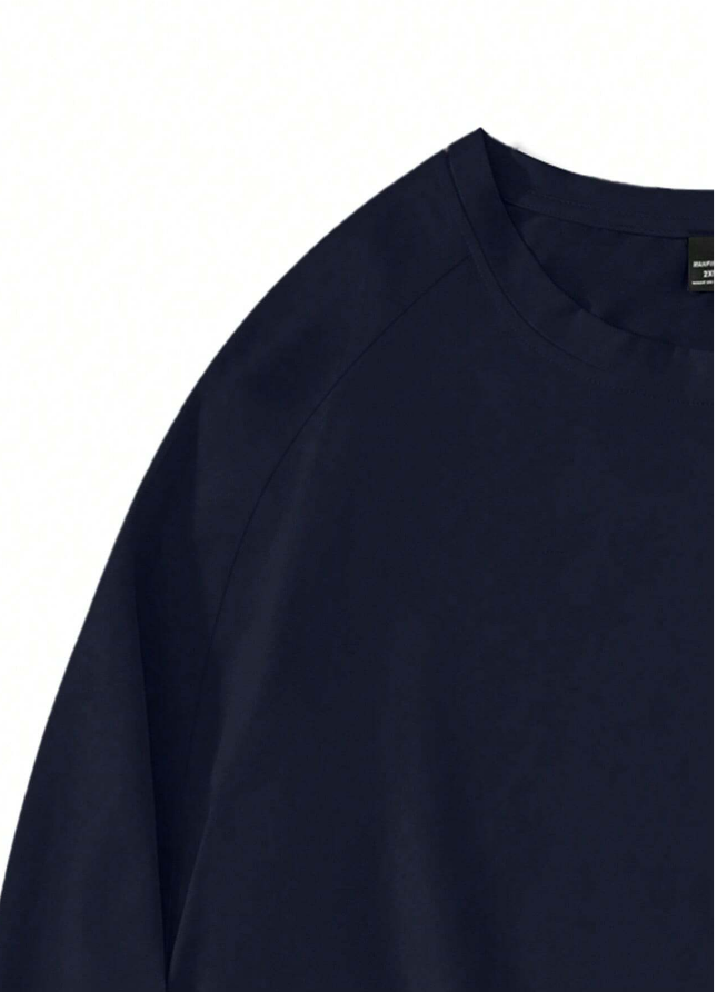 🔵 Top Casual Básica de Cuello Redondo y Manga Larga para Hombre