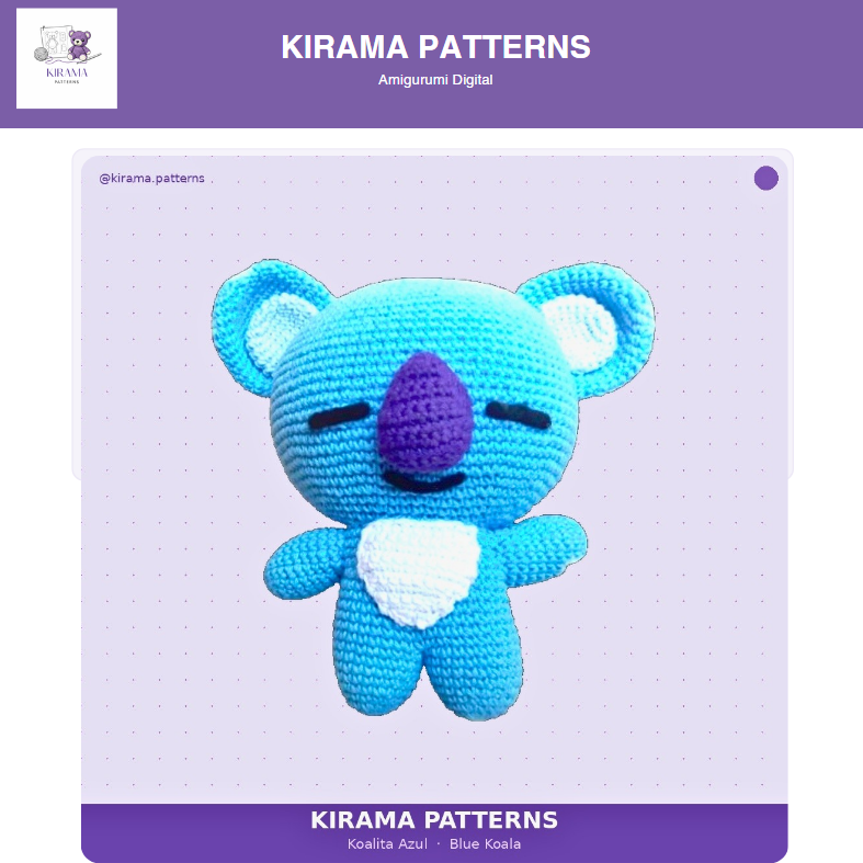 🐨 Koalita Azul — Patrón Digital Amigurumi