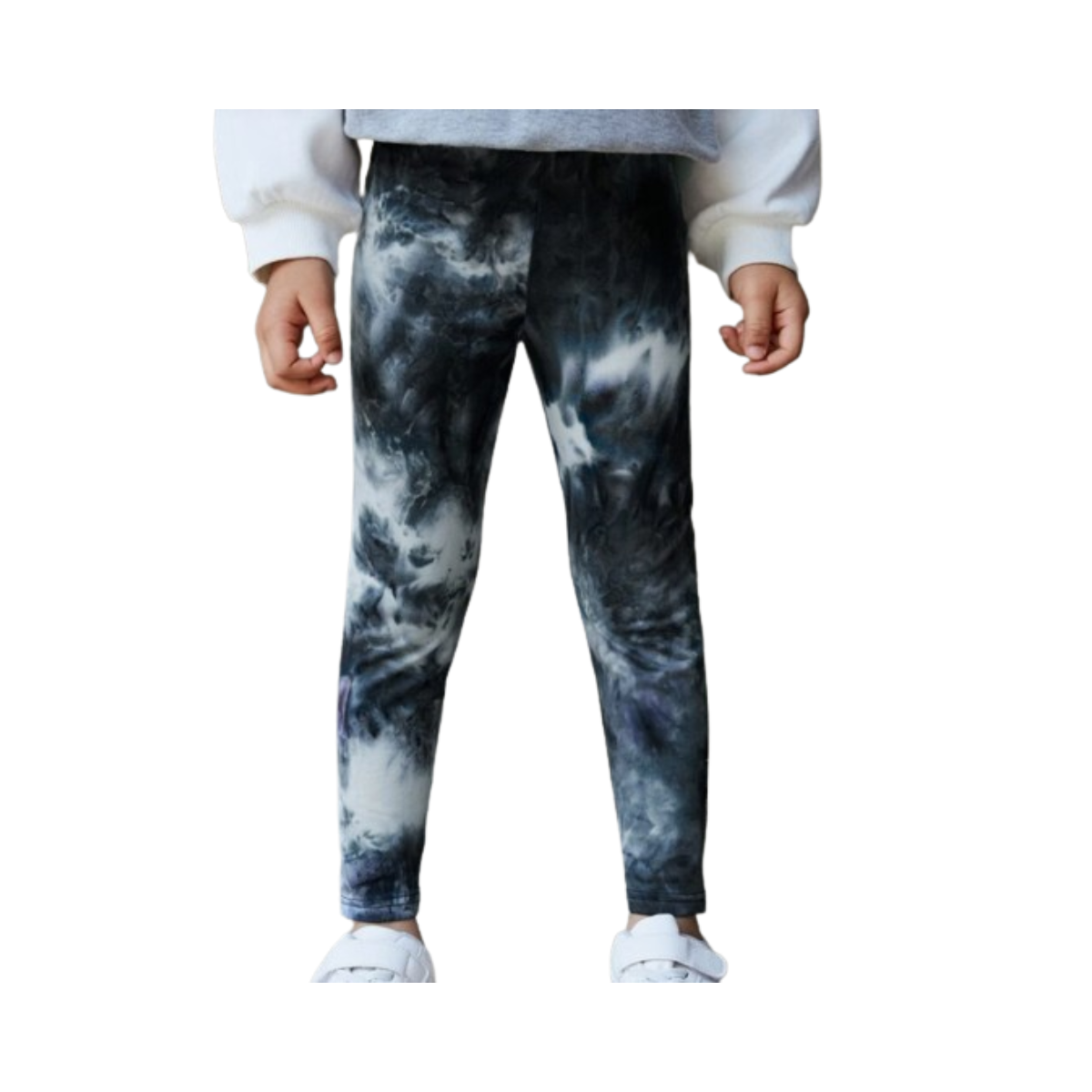 🌀 Leggings Infantiles Tie-Dye en Tonos Gris y Negro
