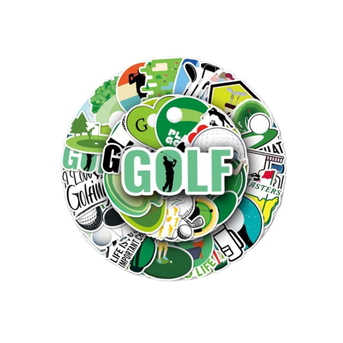 🏌️♂️ Pack de 10 Pegatinas Impermeables de Golf – Estilo Graffiti
