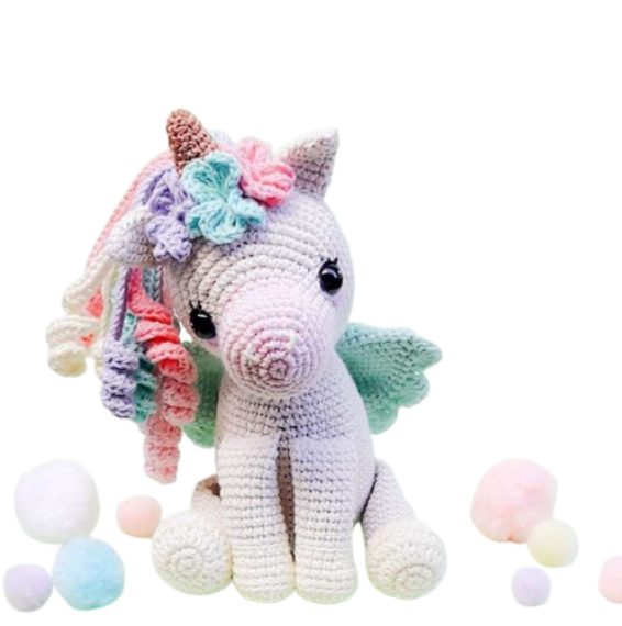 🦄 Unicornio Pastel con Alas – Amigurumi Hecho a Mano