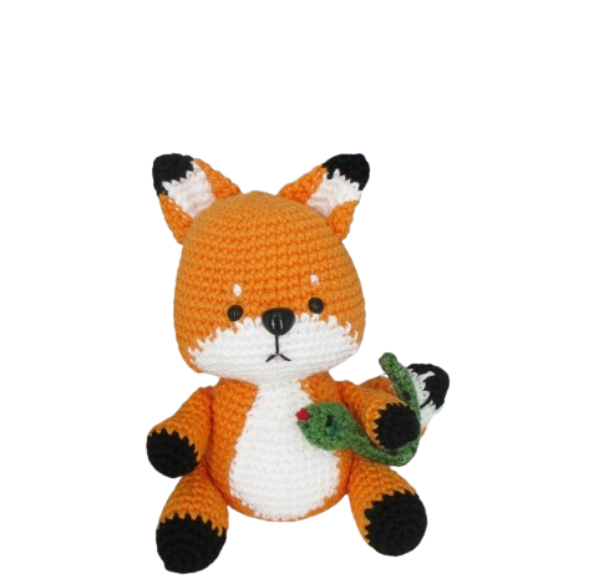 🦊 Amigurumi Zorro con Serpiente – Hecho a Mano