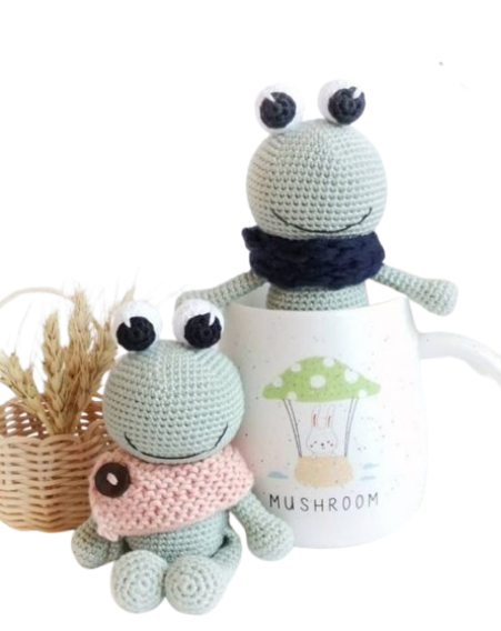 🐸 Rana con Bufanda – Amigurumi Hecho a Mano