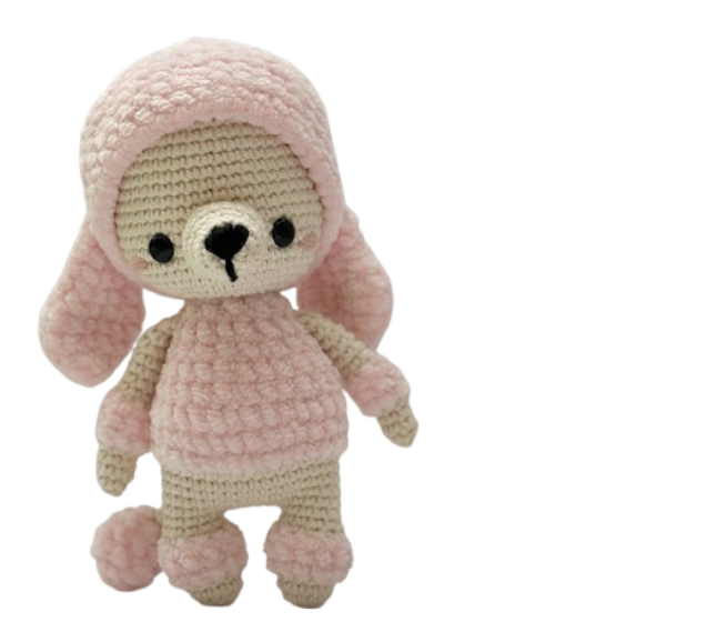 🐩 Caniche Rosado – Amigurumi de Estilo Suave y Esponjoso