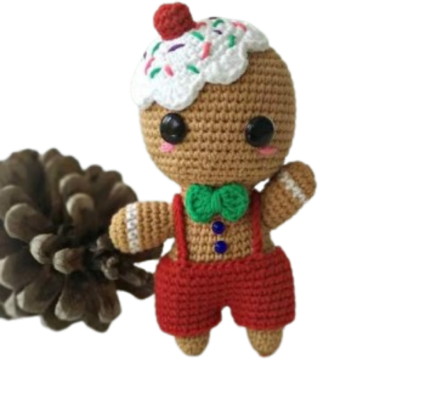 🧁 Muñeco Jengibre Cupcake – Amigurumi Hecho a Mano