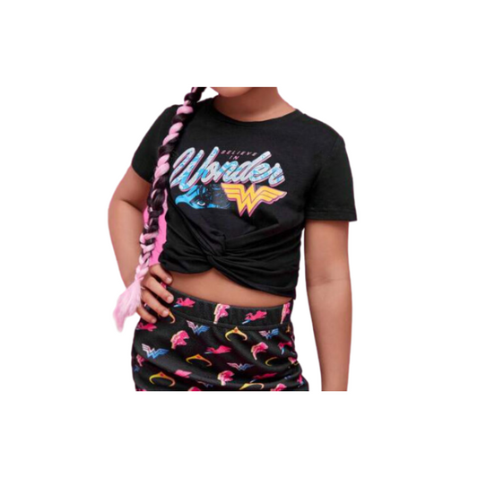 Camiseta Crop Wonder - Negro