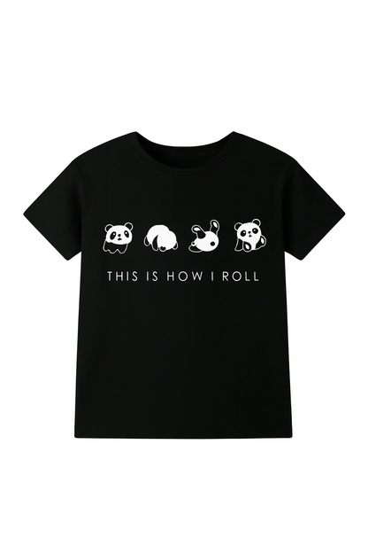 🐼 Camiseta Infantil – “This Is How I Roll