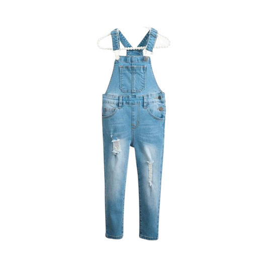 Overol de Mezclilla Casual - Azul Lavado Medio