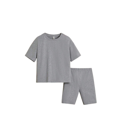 🩳👕 Set Casual de 2 Piezas – Polera + Shorts de Ciclismo