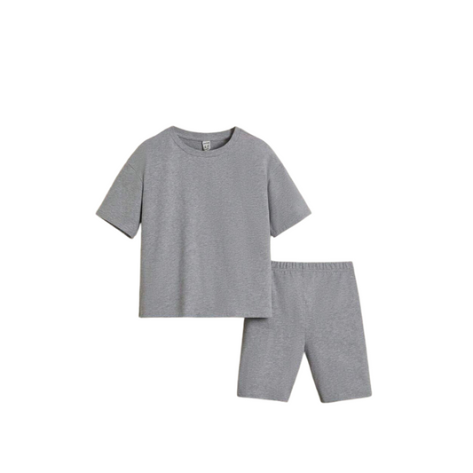 🩳👕 Set Casual de 2 Piezas – Polera + Shorts de Ciclismo