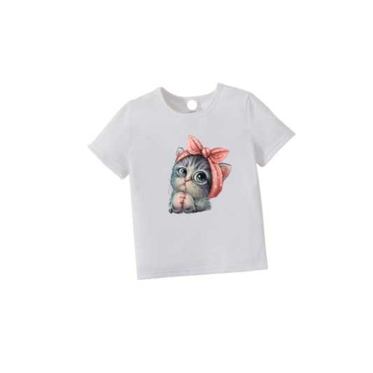 🐱 Polera Infantil Gatita con Lazo
