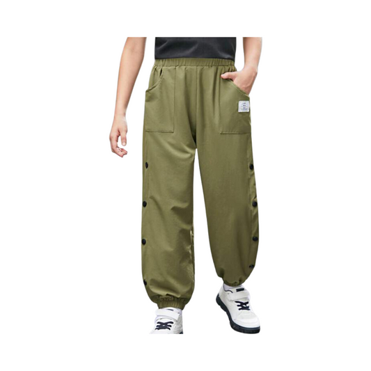 Jogger Casual con Detalles - Verde Militar