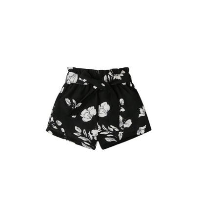 🖤 Shorts Infantiles Bohemios con Cinturón – Estampado Floral