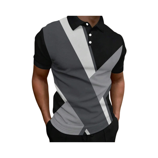👕 Polo Casual Multicolor con Diseño Geométrico