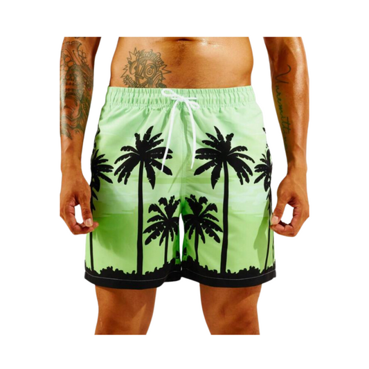 Short de Playa con Estampado de Palmeras 🌴🏖️