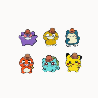 🤠 Broches Pokémon Cowboy – Estilo Dulce & Diseño Coleccionable