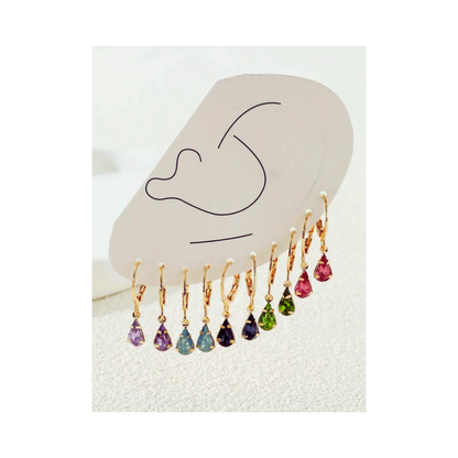 Aretes de Colores con Cristales de Vidrio