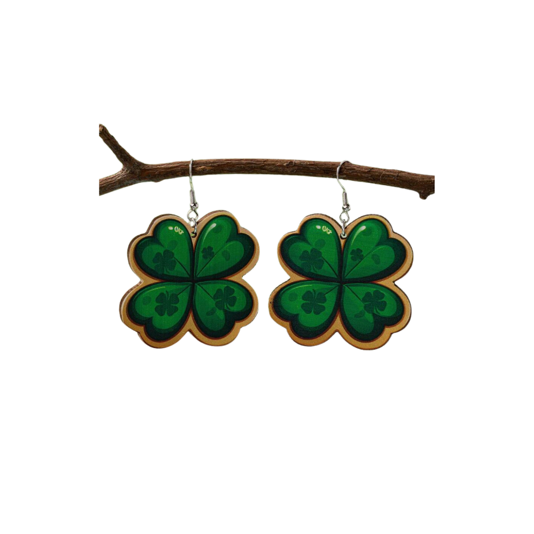 🍀 Pendientes Trébol – Estilo Bohemio Festivo