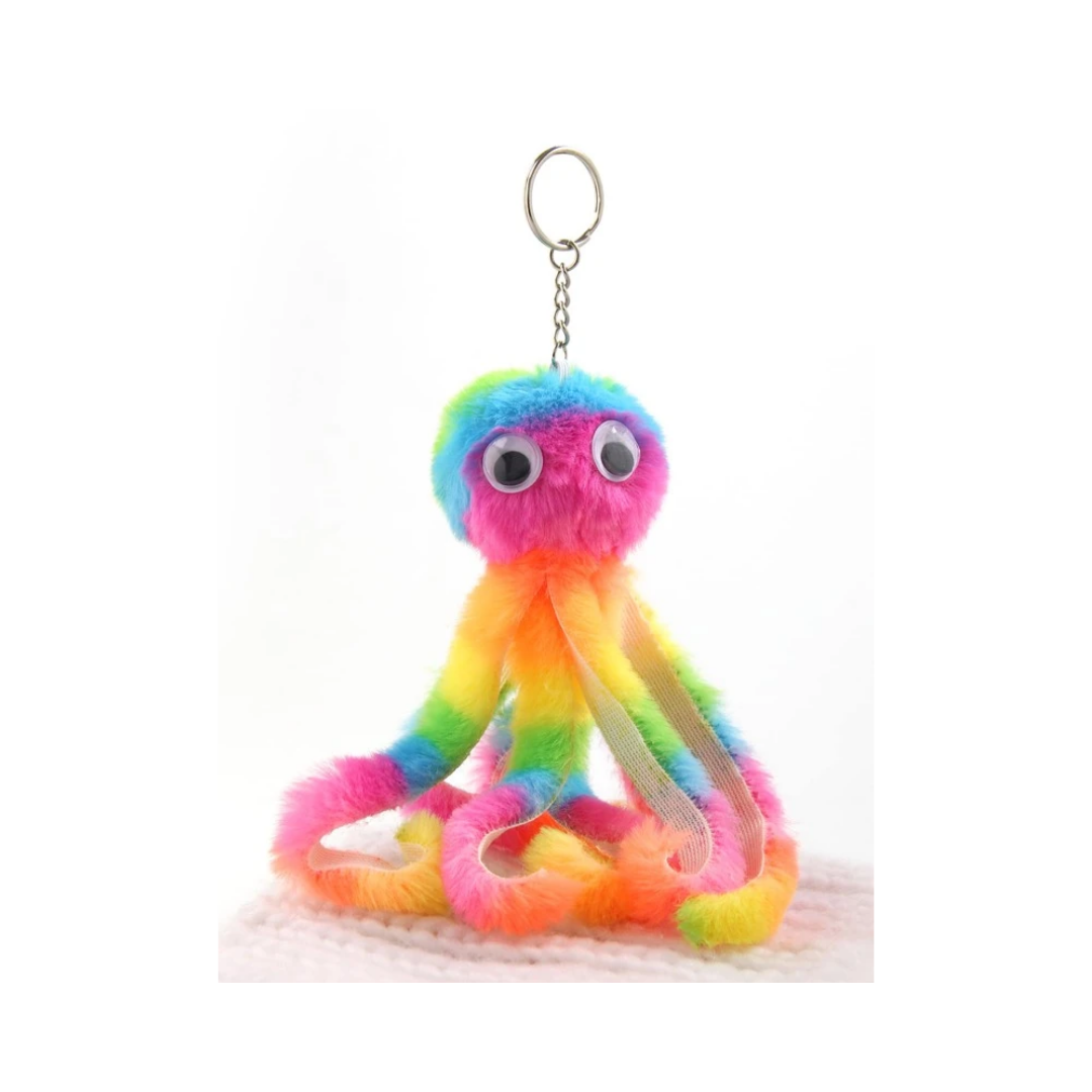 Llavero Pulpo de Peluche Multicolor
