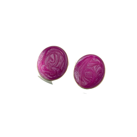 Pendientes Vintage con Esmalte de Imitación en Color Púrpura