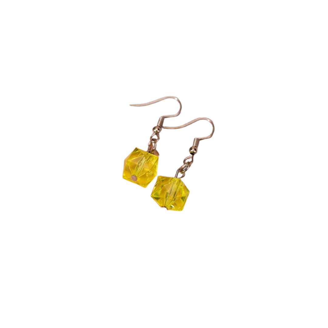 Pendientes con Dije Geométrico Amarillo