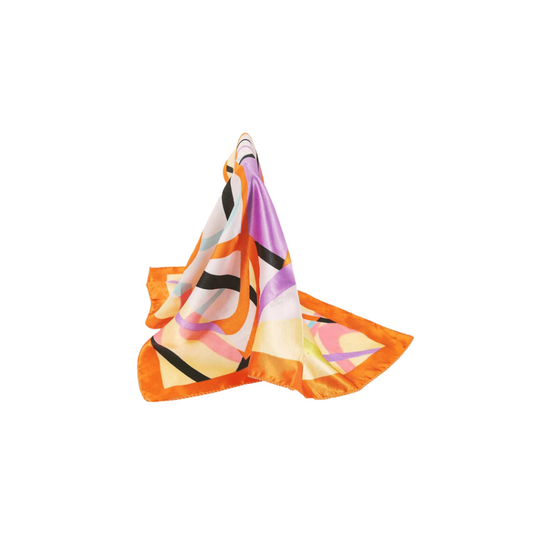 🧡 Pañuelo Seda – Diseño Abstracto & Estilo Artístico