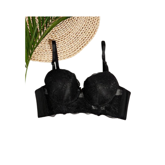 Sujetador Balconette de Encaje Negro – Sofisticación y Soporte 🖤✨