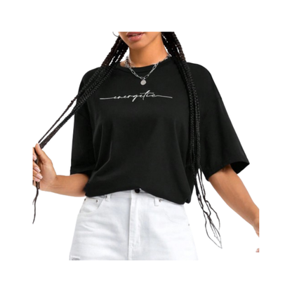 🖤 Camiseta Holgada con Gráfico de Letra