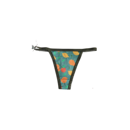 Tanga Verde con Detalles de Encaje y Diseño Dulce