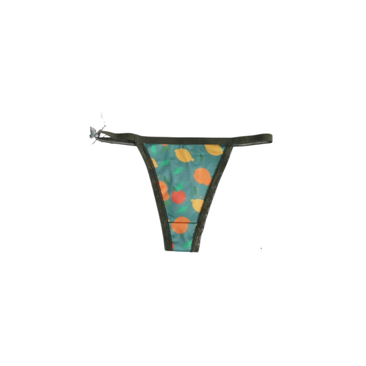 Tanga Verde con Detalles de Encaje y Diseño Dulce