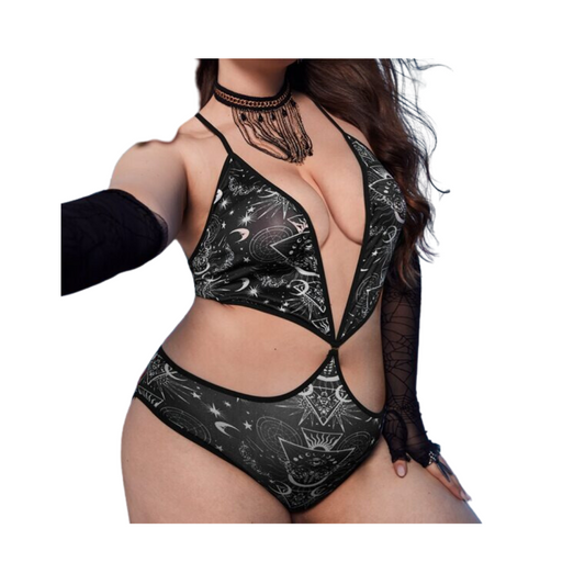 Body Estilo Galaxia con Aberturas - Blanco y Negro 🌌✨