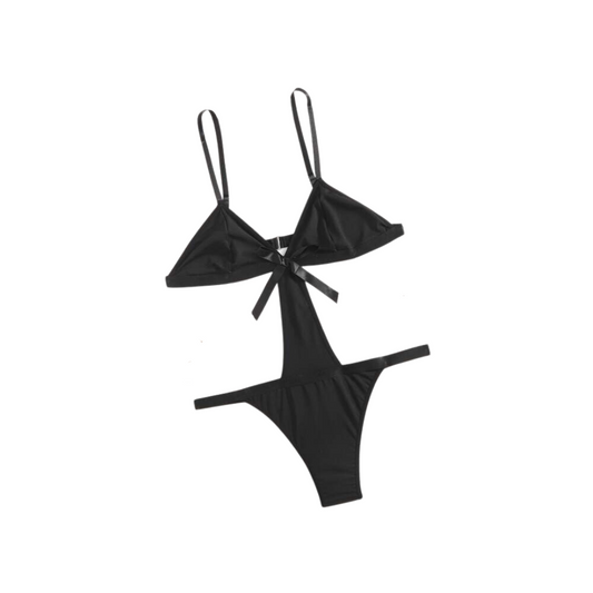 Body Negro con Aberturas Elegantes
