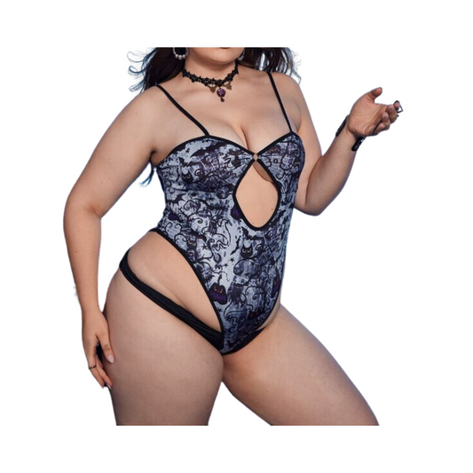 Body Halloween con Aberturas y Estampado Divertido