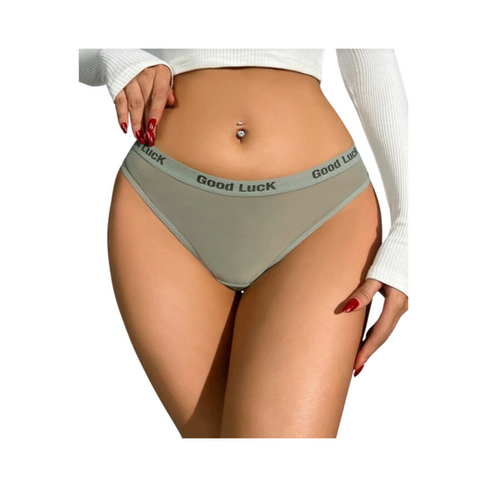 Tanga Verde Menta Transparente con Estilo Deportivo