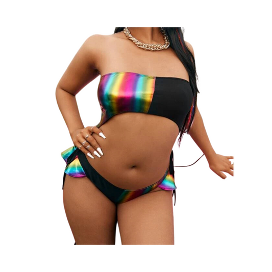Conjunto Sexy Multicolor con Detalles de Volante