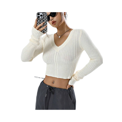 🤍 Jersey Corto de Color Sólido para Mujer